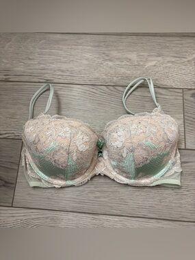 Victoria’s Secret Blue Lace Sequin Very Sexy Bra Size 34C